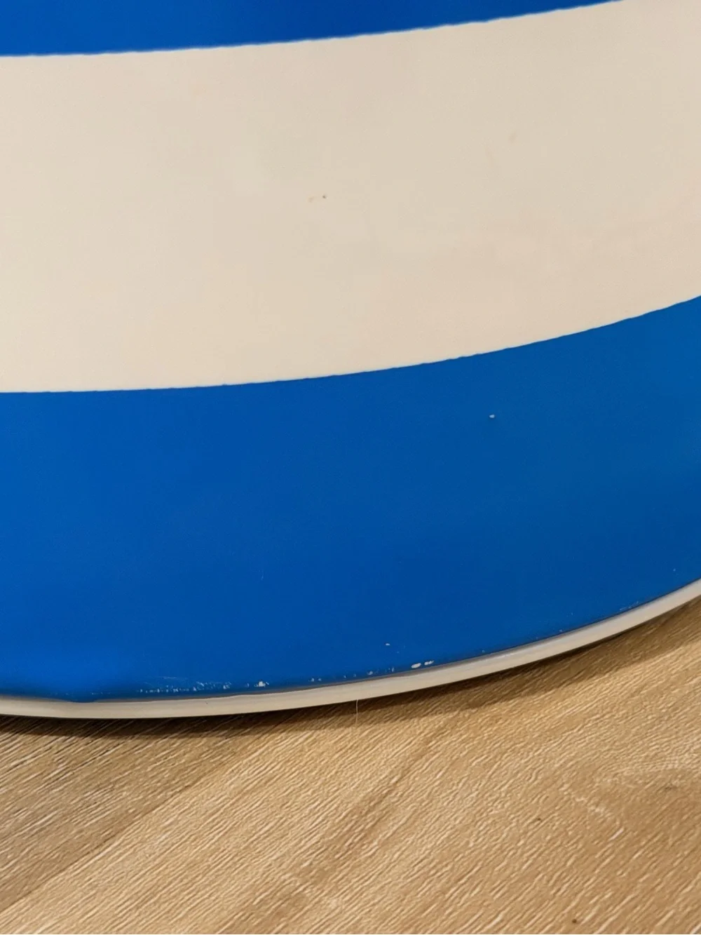 Blue and White Striped Insulated Ice Bucket with Handle